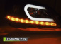 Preview: LED Tagfahrlicht Design Scheinwerfer für Mercedes Benz C-Klasse W204 11-14 (Mopf) schwarz